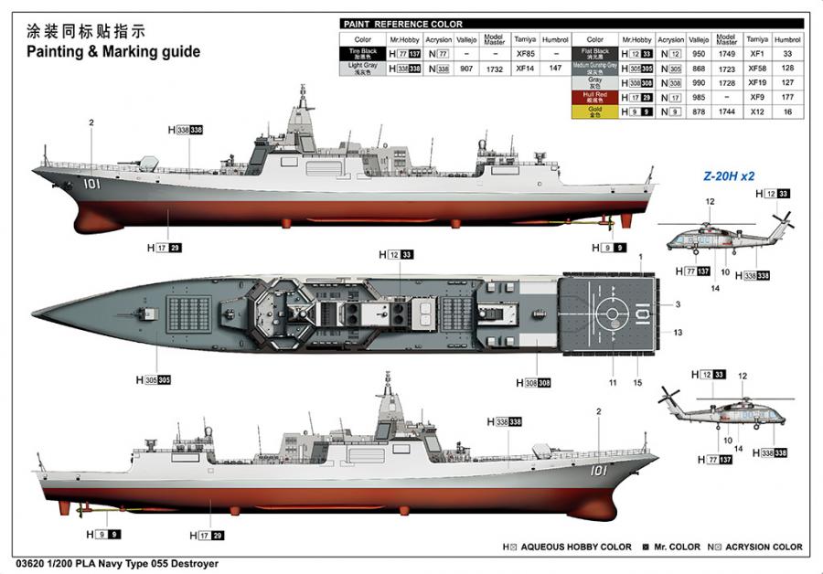 Trumpeter 1/200 PLA Navy Type 055 Destroyer