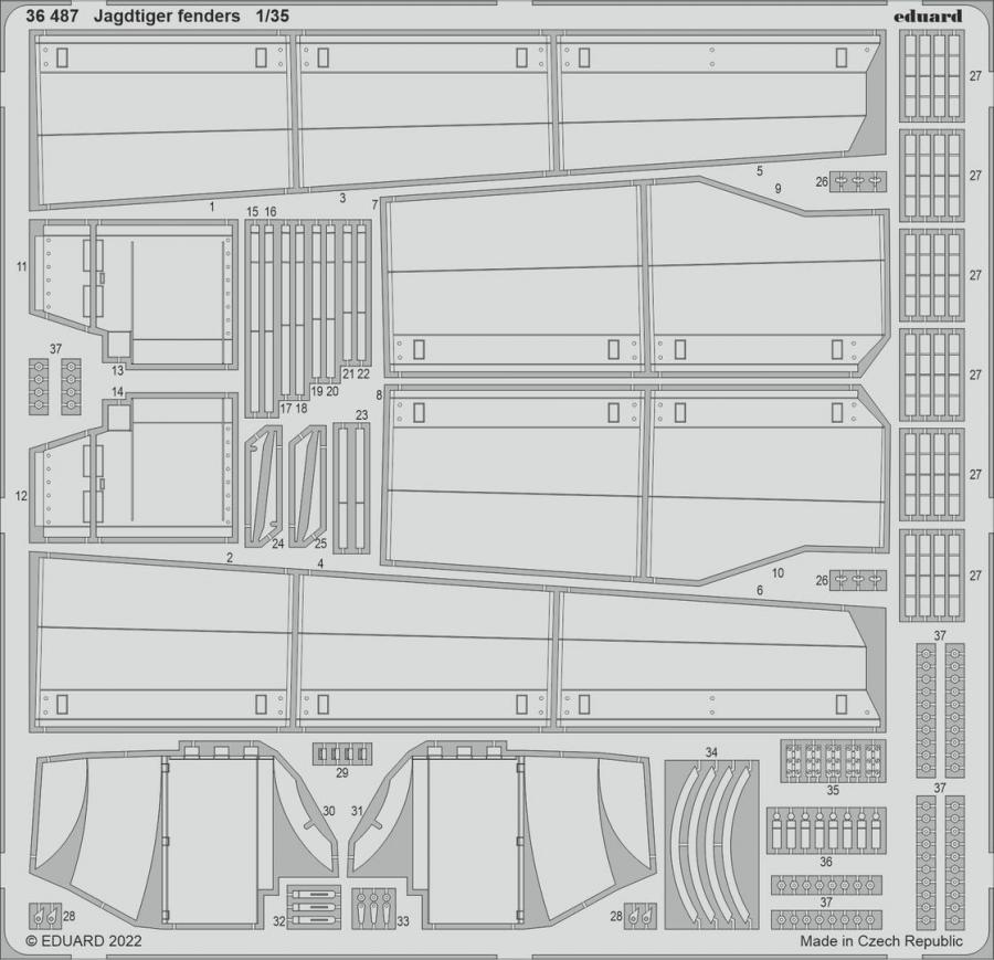 1/35 Jagdtiger PE fenders set for Hobbyboss kit
