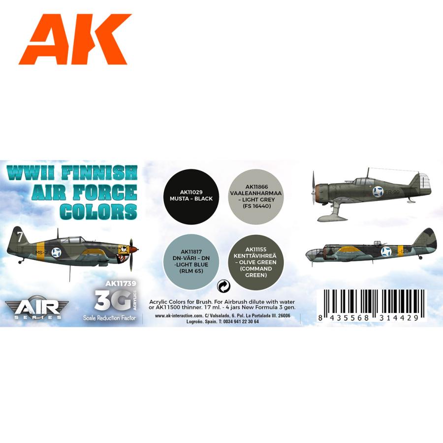 AK Interactive WWII Finnish Air Force Colors set (3rd gen)