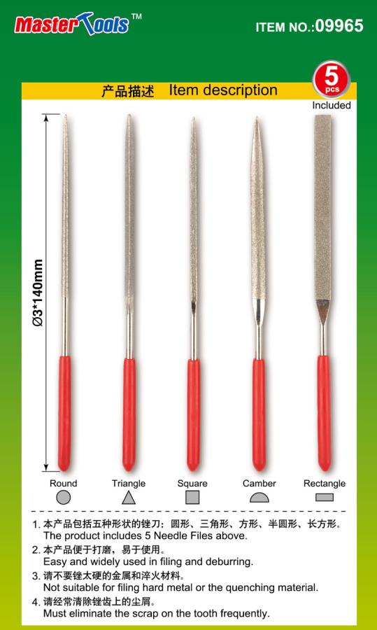 Assorted diamond files set (5 viilaa)