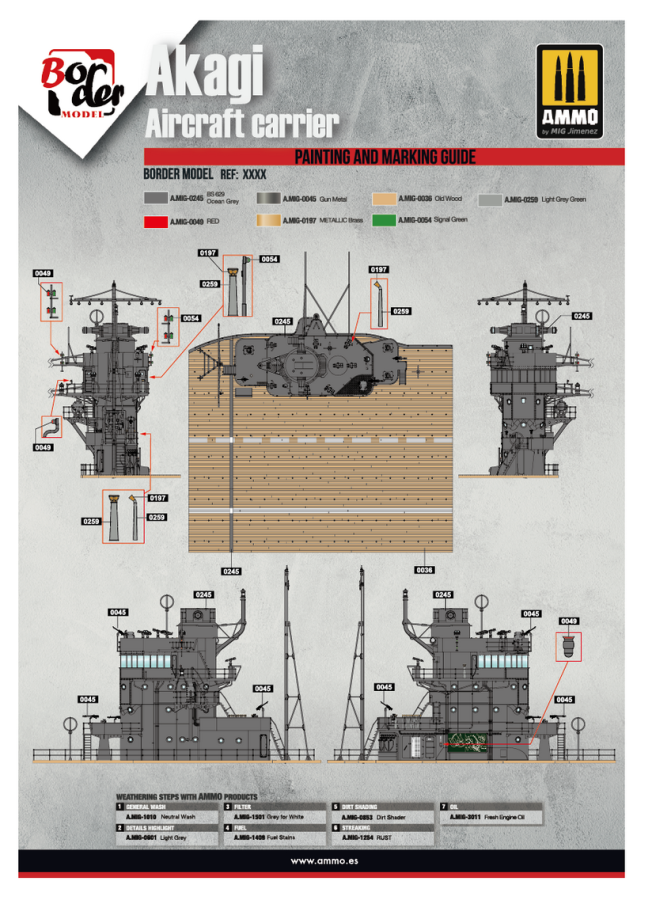 Border 1/35 Akagi Bridge w/ Flight Deck
