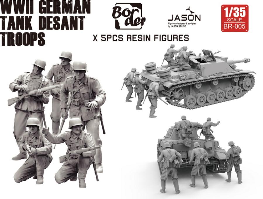 Border 1/35 WWII German Tank Troops (5 pcs. Resin Figures)