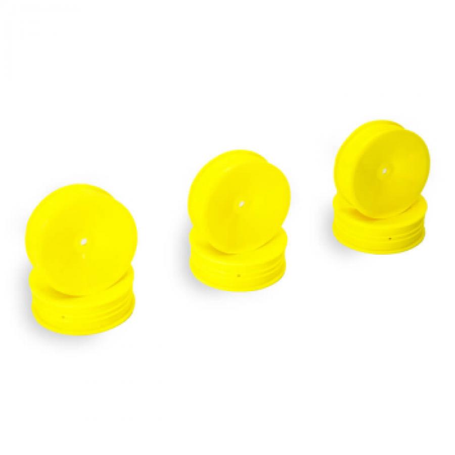 CENTRO 1/10 DISHED BUGGY FRONT 4WD WHEEL YELLOW - 3 PAIRS
