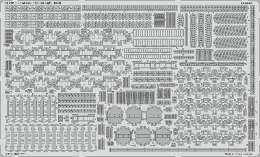 Eduard 1/350 USS Missouri BB-63 Pe set for Hobby Boss kit