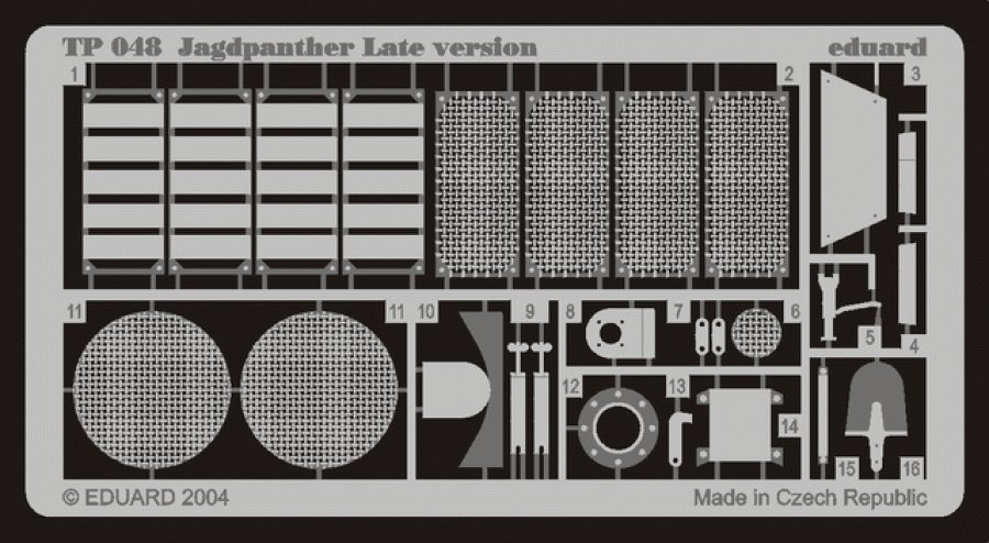 Eduard 1/35 Jagdpanther late grill set for Tamiya kit