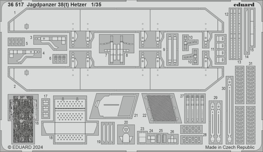 Eduard 1/35 Jagdpanzer 38(t) Hetzer detail set for TAKOM kit