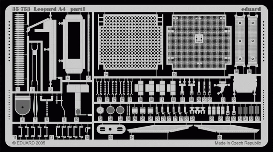 Eduard 1/35 Leopard 1A4 Detail set for Tamiya kit