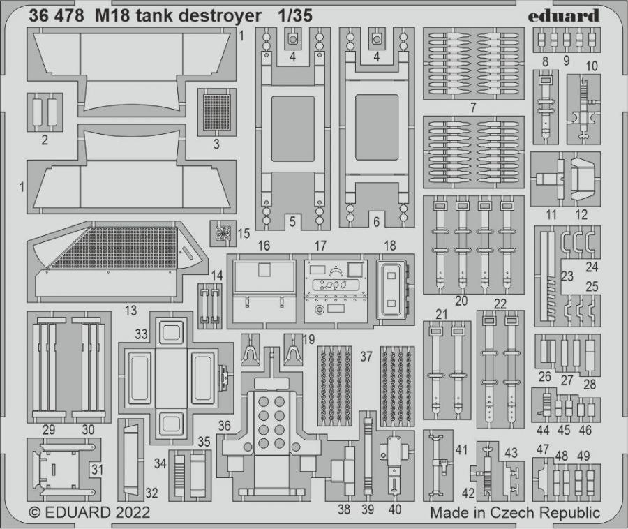 Eduard 1/35 M18 TD Detail set for TAMIYA kit