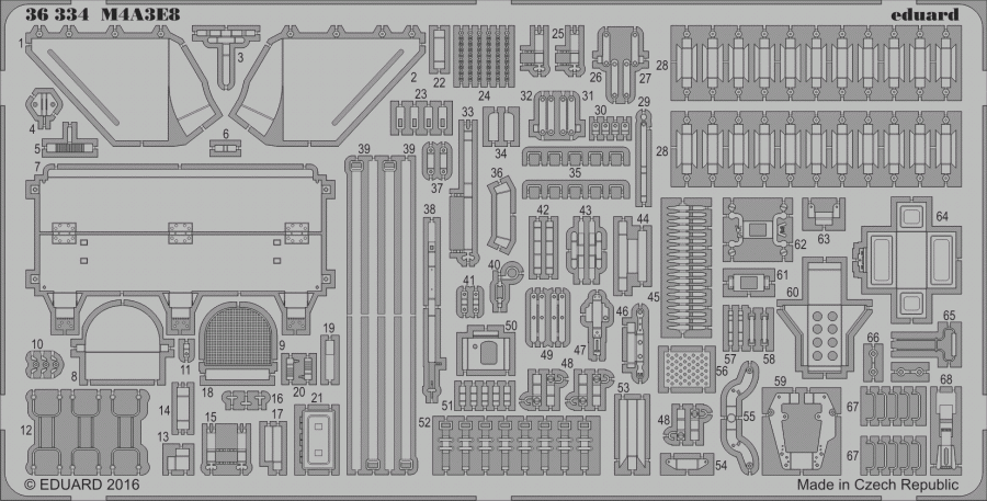 Eduard 1/35 M4A3E8 Detail set for Tamiya kit