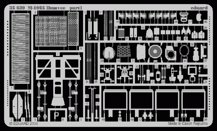 Eduard 1/35 M-1025 Humvee Detail set for Tamiya kit #35263