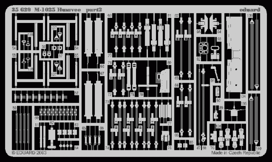 Eduard 1/35 M-1025 Humvee Detail set for Tamiya kit #35263