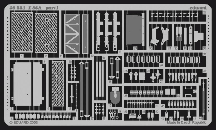 Eduard 1/35 Russian T-55 Detail set for Tamiya kit