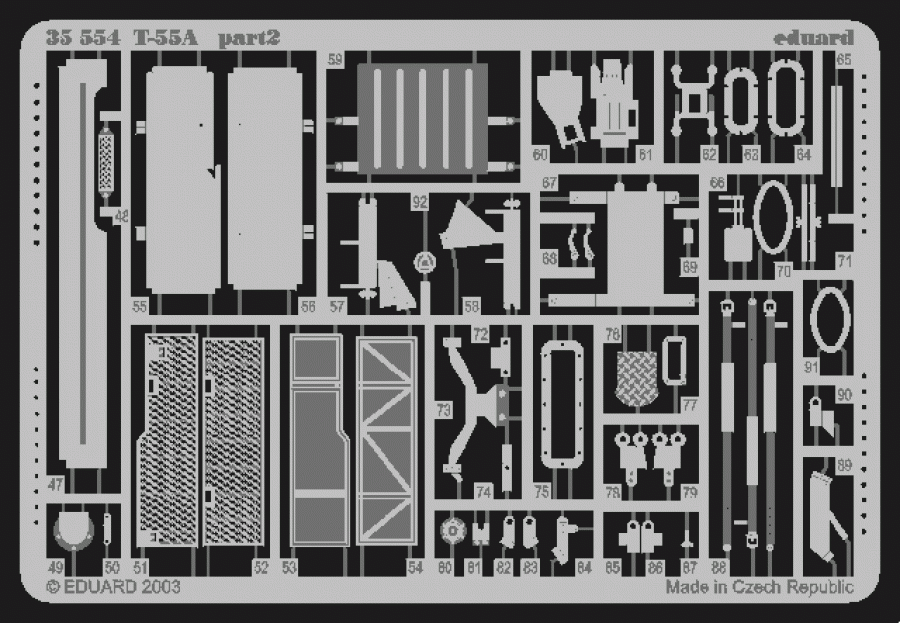 Eduard 1/35 Russian T-55 Detail set for Tamiya kit