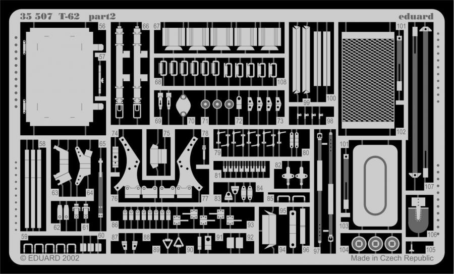 Eduard 1/35 Russian T-62A Detail set for Tamiya kit #35108