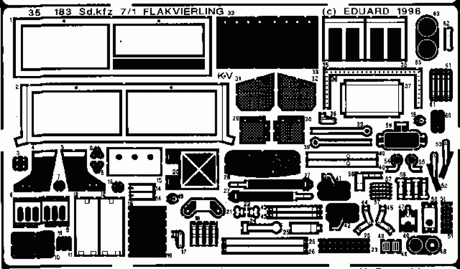 Eduard 1/35 Sd.kfz 7/1 Flakvierling Detail set for Tamiya kit