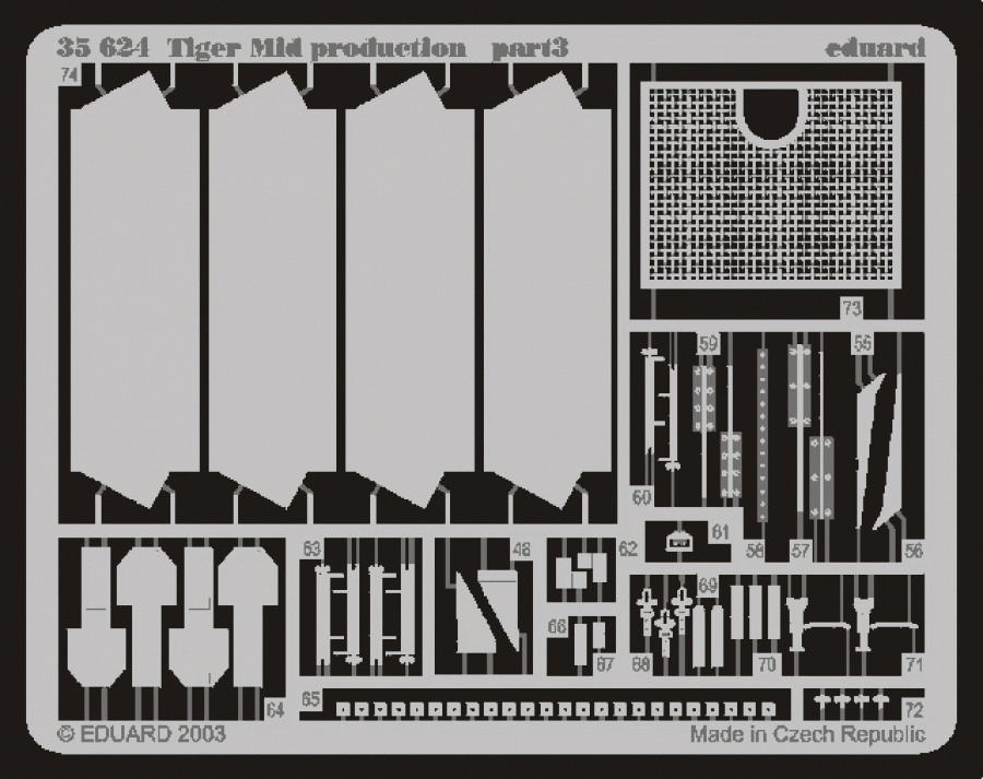 Eduard 1/35 Tiger I Mid prod. Detail set for Tamiya kit #35194