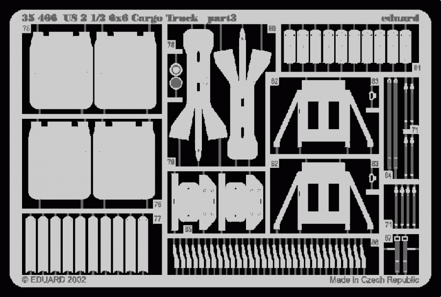 Eduard 1/35 US 2,5t 6X6 Cargo Truck PE set for Tamiya kit