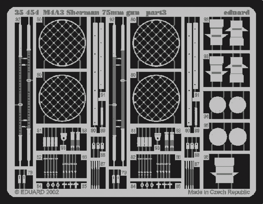 Eduard 1/35 US M4A3 Sherman 75mm Detail set for Tamiya kit #35250