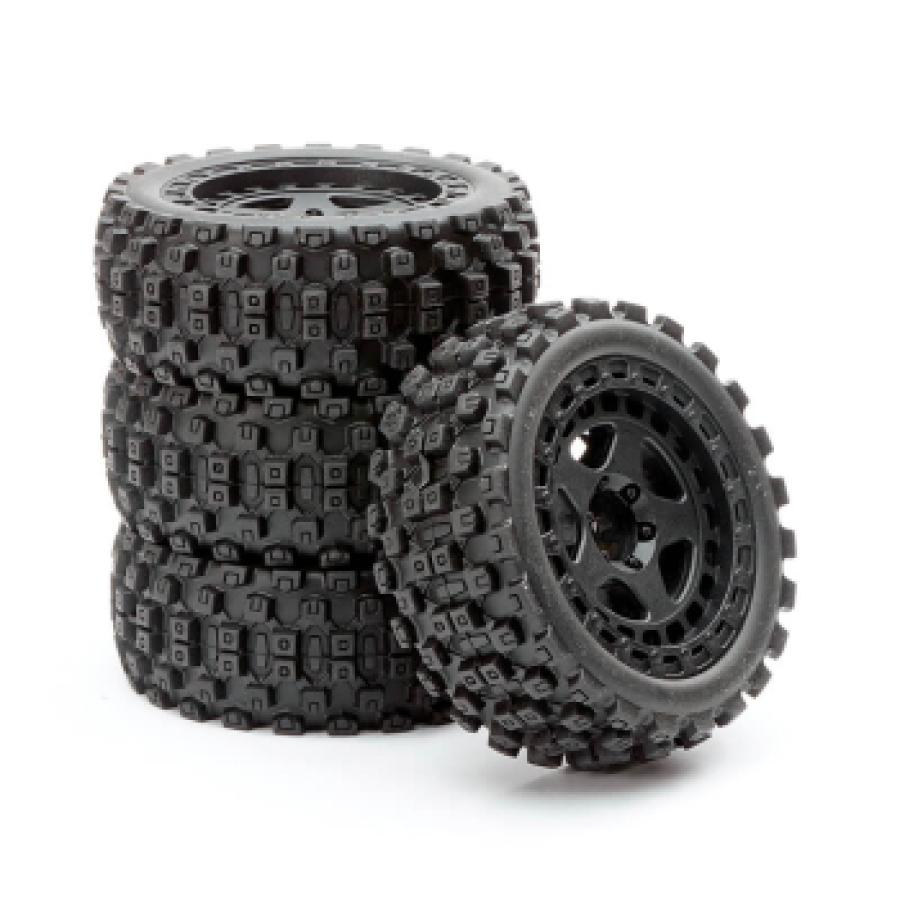 FASTRAX ARRMA GROM WHEEL/TYRE 1/18 SET (4PC)