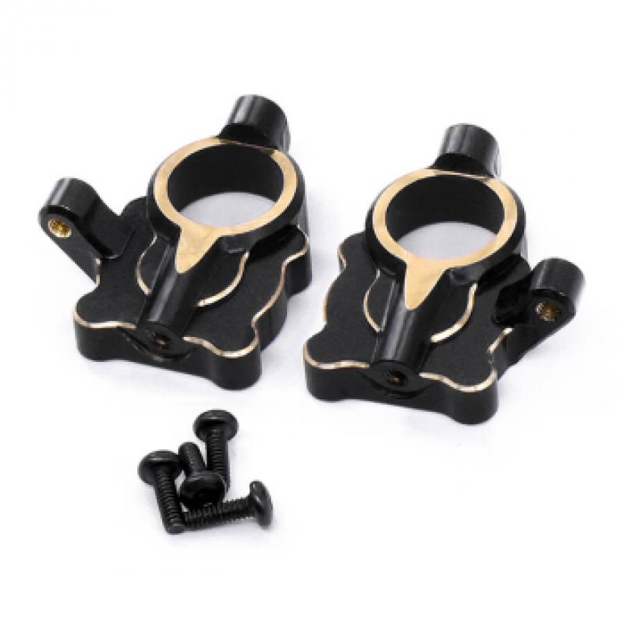 FASTRAX FCX24 BLACK BRASS STEERING ARM HOUSING (2PC)