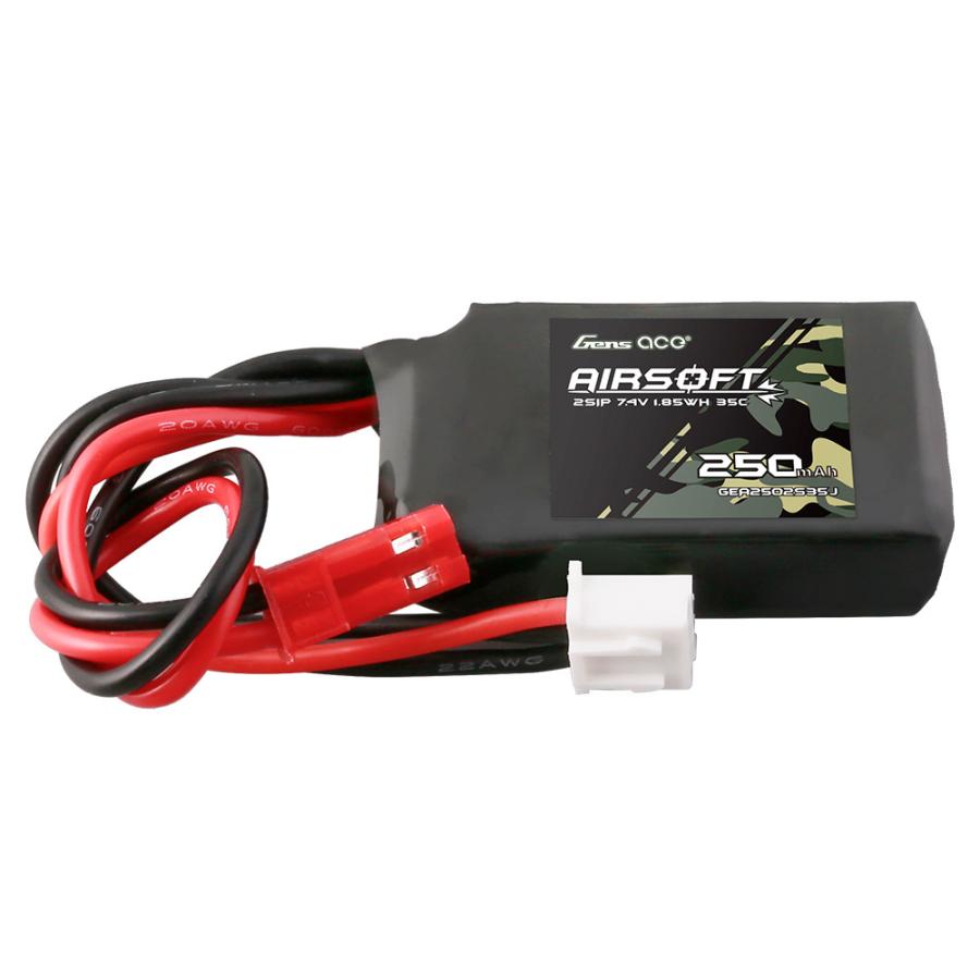 Gens ace 250mAh 7.4V 35C 2S1P Airsoft Gun Lipo Battery with JST-SYP Plug