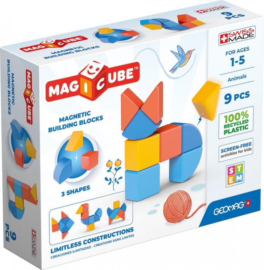 Geomag Magicube 3 Shapes Recycled Animals 9 Pcs
