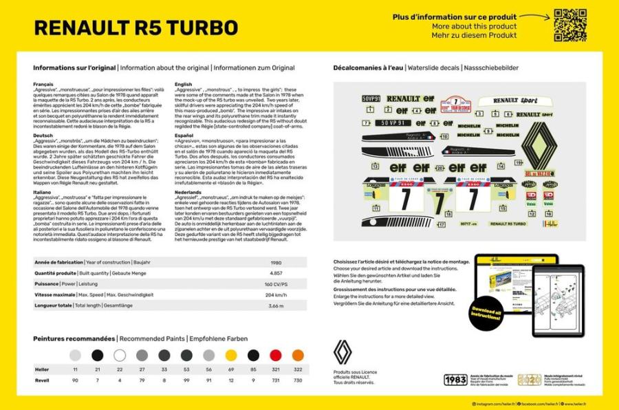 Heller 1/24 Renault R5 Turbo pienoismalli