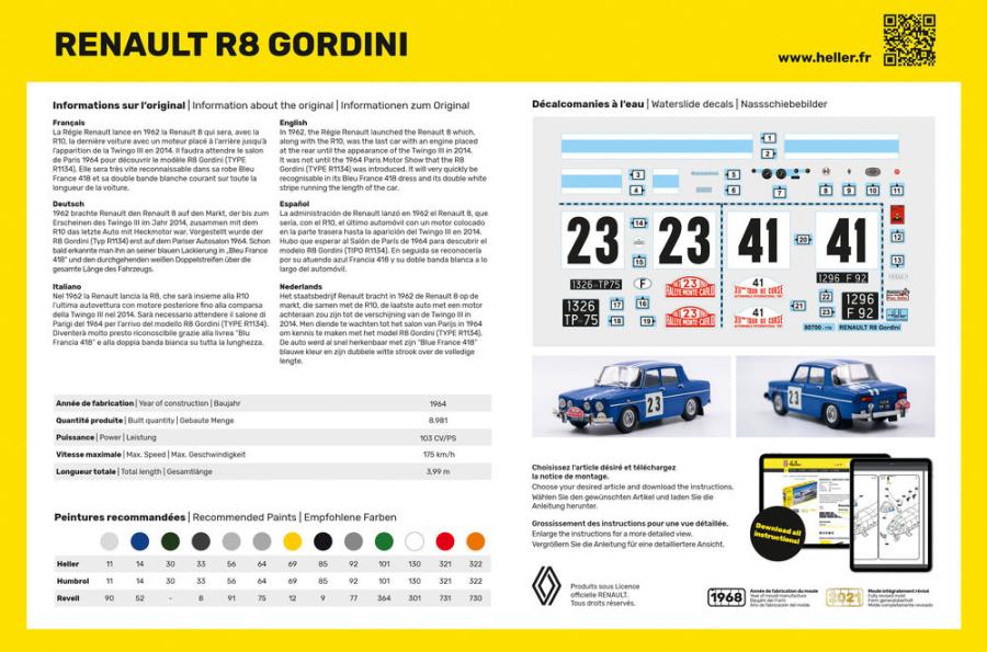 Heller 1/24 Renault R8 Gordini