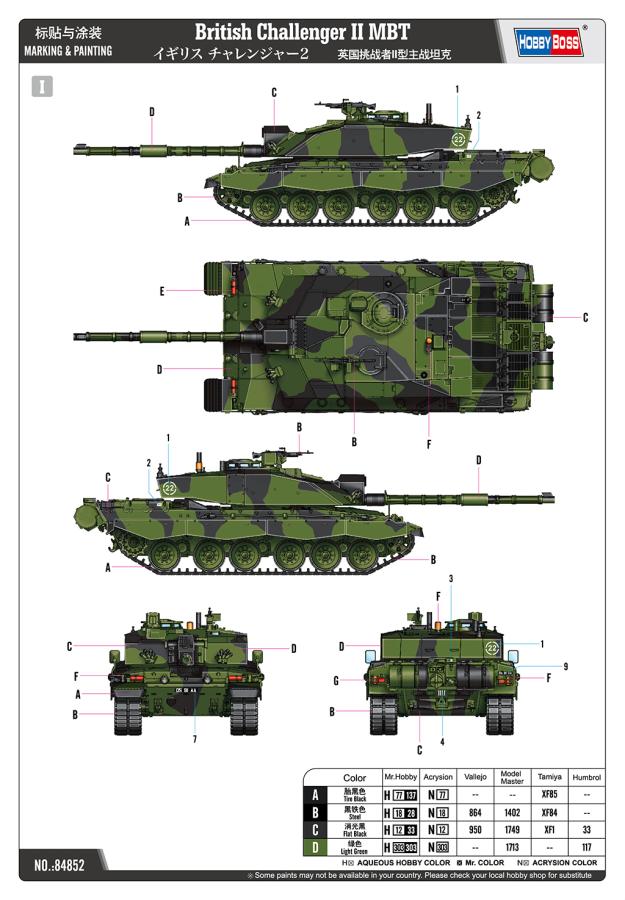 Hobbyboss 1/48 British Challenger II MBT