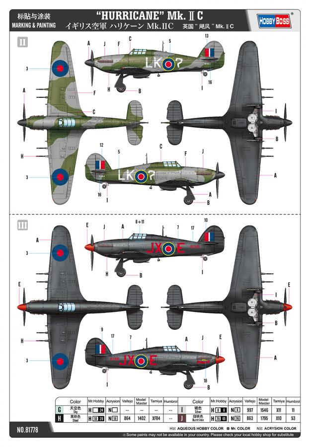 Hobbyboss 1/48 HURRICANE Mk.IIC