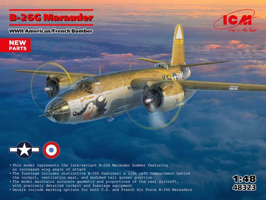 ICM 1/48 B-26G Marauder, WWII  American/France Bomber