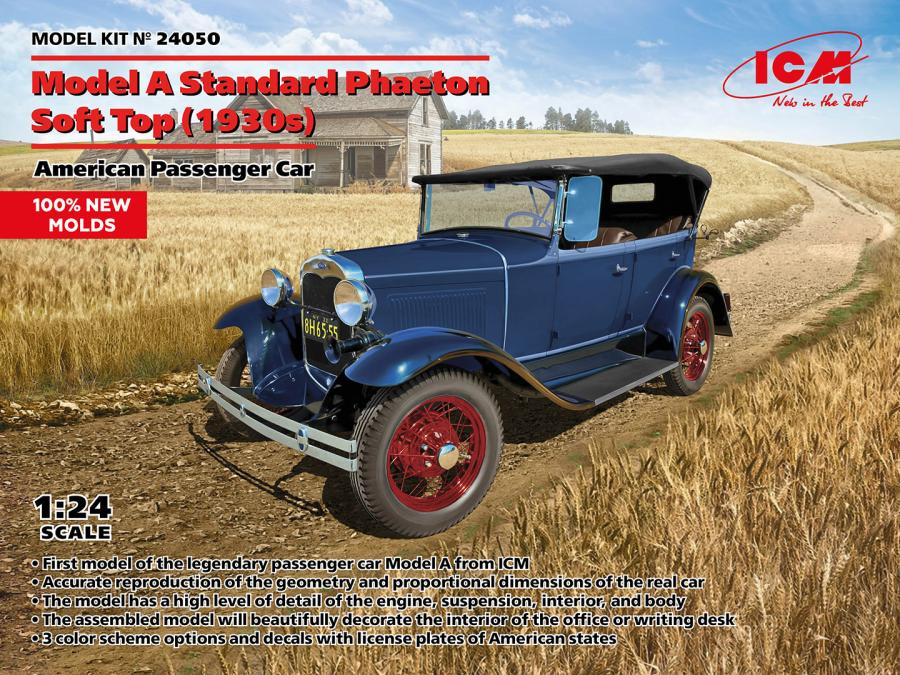 ICM 1/24 Model A Standard Phaeton Soft Top(1930s)