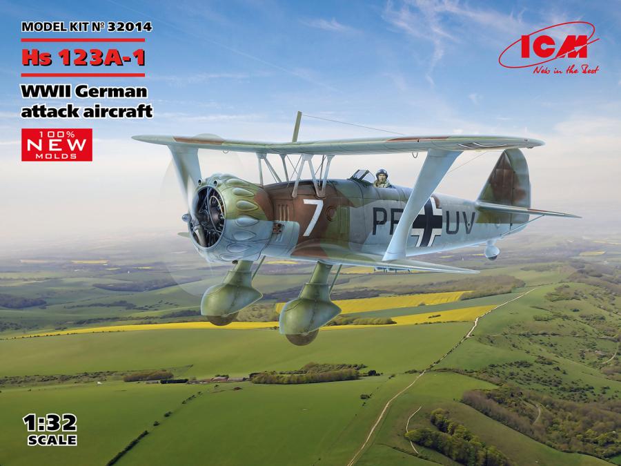 ICM 1/32 Hs 123A-1, WWII German attack aircraft