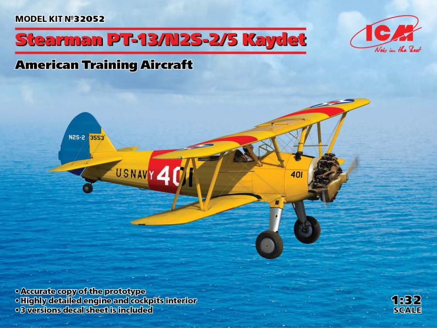 ICM 1:32 Stearman PT-13/N2S-2/5 Kaydet