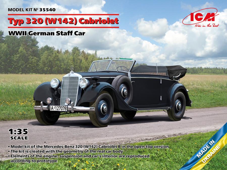 ICM 1/35 Typ 320 (W142) Cabriolet, WWII German Staff Car