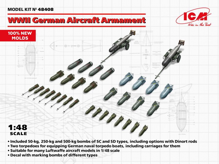 ICM 1/48 WWII German Aircraft Armament set