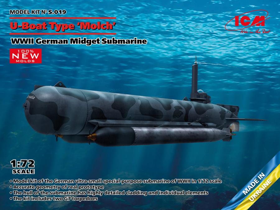 ICM 1/72 U-Boat Type Molch, WWII German Midget Submarine