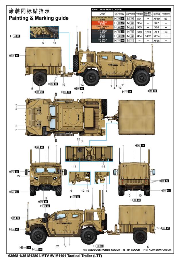 Ilovekit 1/35 M1280 LMTV /W M1101 Tactical Trailer (LTT)