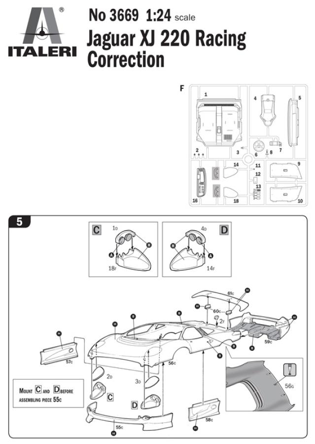 Italeri 1:24 Jaguar XJ 220 Race Car