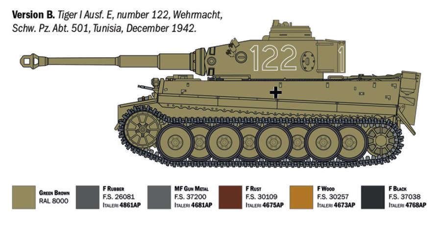 Italeri 1:35 Pz. Kpfw. VI Tiger I Ausf. H (tp), Early production