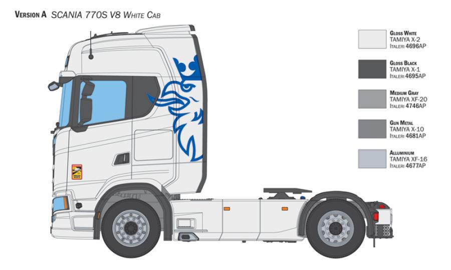 Italeri 1:35 Scania S770 V8 "white cab"