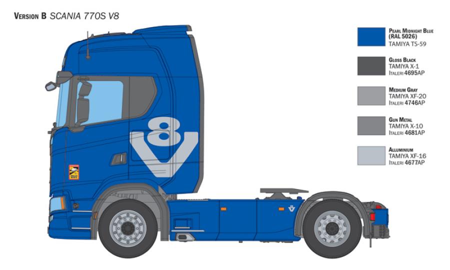 Italeri 1:35 Scania S770 V8 "white cab"