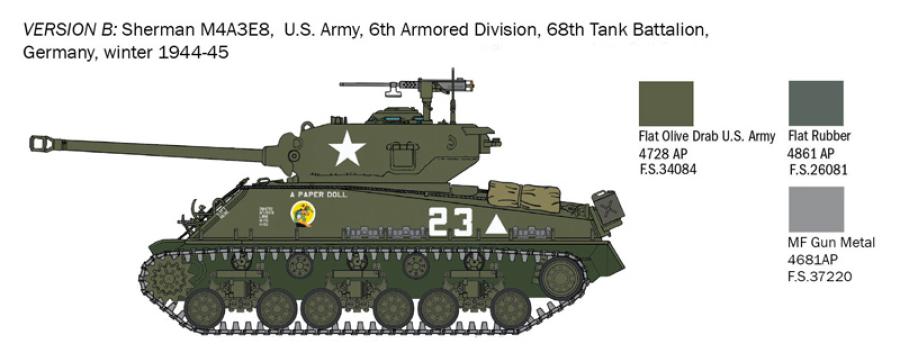Italeri 1:56 M4A3E8 Sherman "Fury"