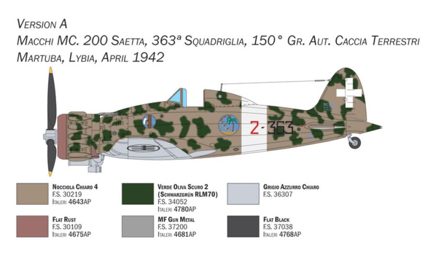 Italeri 1:72 Macchi MC. 200 'Saetta' serie XXI-XXIII