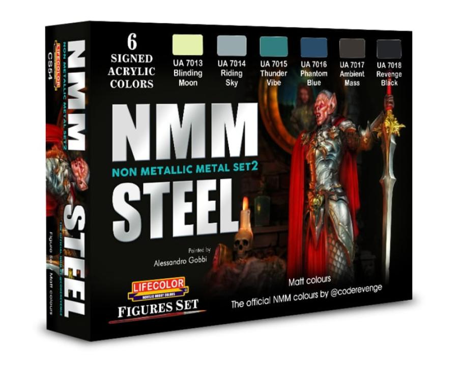 Lifecolor NMM – Non Metallic Metal – Set 2 STEEL 6 x 22 ml