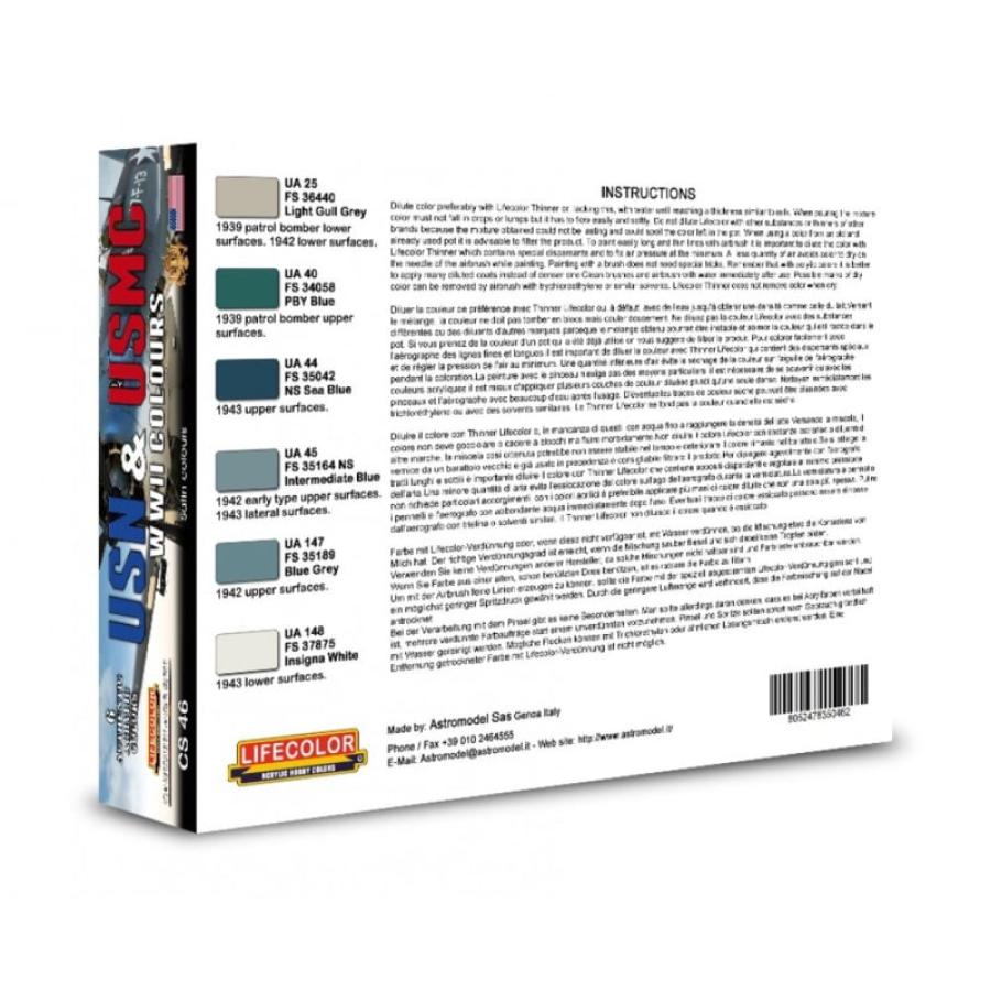Lifecolor USN & USMC WWII Colors 6 x 22 ml