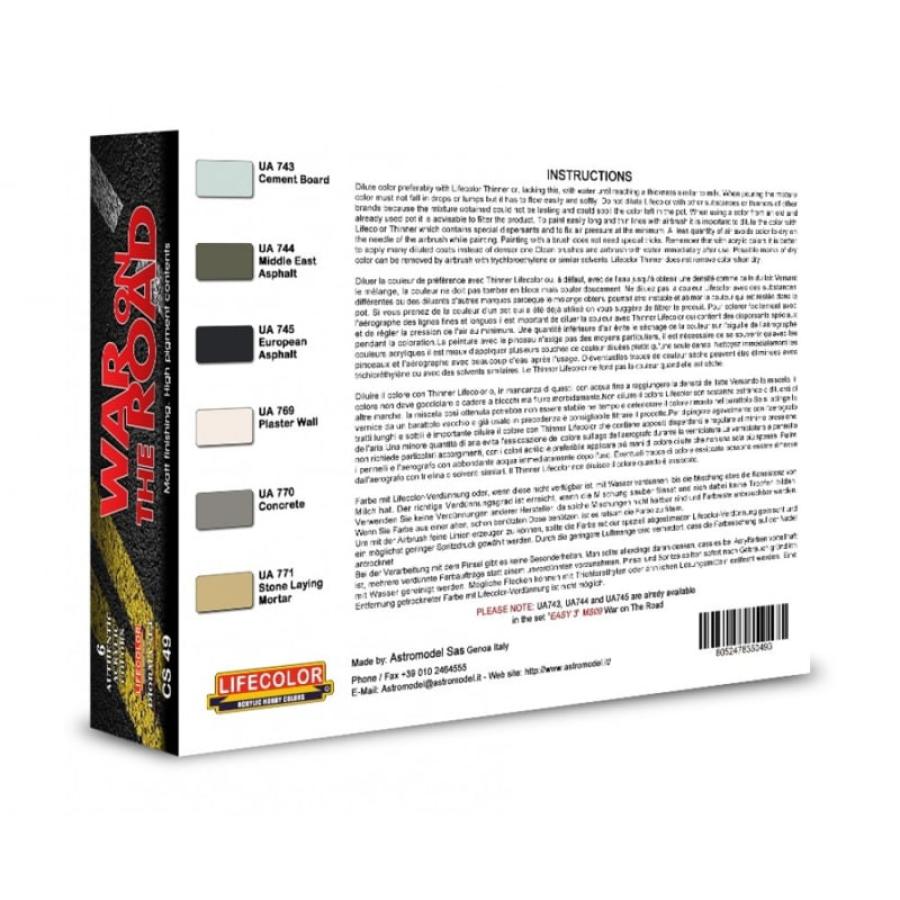 Lifecolor War On The Road – Concrete Tarmac & Plaster 6 x 22 ml