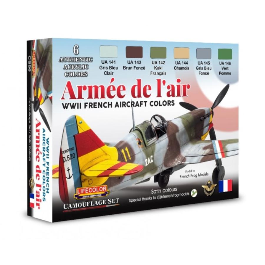 Lifecolor WWII French Aircraft Colors - Armée De L'Air 6 x 22 ml