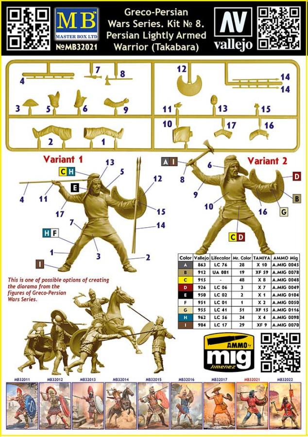 Masterbox 1/32 Persian Lightly Armed Warrior (Takabara)