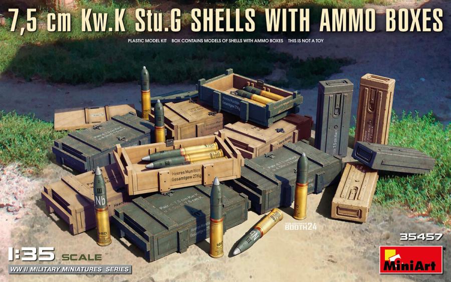 Miniart 1/35 7,5 cm Kw.K Stu.G Shells with Ammo Boxes
